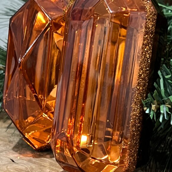 Set of 2, Gem Emerald Cut Ornaments, 5 Inch, Oblong and Rectangle Shape, Jewels - Picture 12 of 17